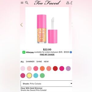 Too Faced Kissing Jelly Gloss Pina Colada
